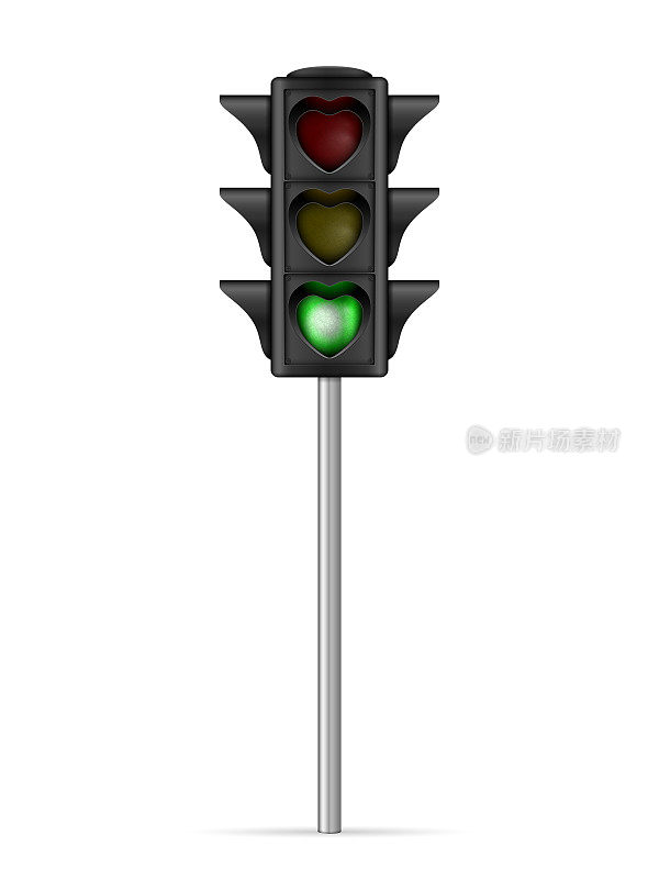 Traffic light heart shape